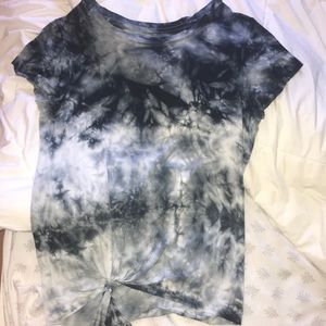 american eagle blue and white tie die shirt